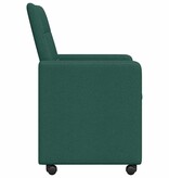 VidaXL Eetstoelen met wielen 2 pcs Donkergroen 58 x 65 x 94 cm Stof