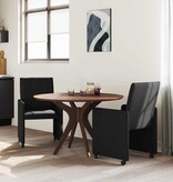 VidaXL Eetstoelen met wielen 2 pcs Zwart 58 x 65 x 94 cm Stof
