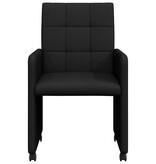 VidaXL Eetstoelen met wielen 2 pcs Zwart 58 x 65 x 94 cm Stof