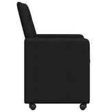 VidaXL Eetstoelen met wielen 2 pcs Zwart 58 x 65 x 94 cm Stof