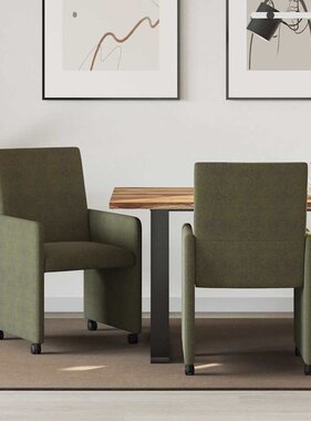 VidaXL Eetstoelen 2 pcs Leger groen 57 x 66 x 94 cm Faux suede leer