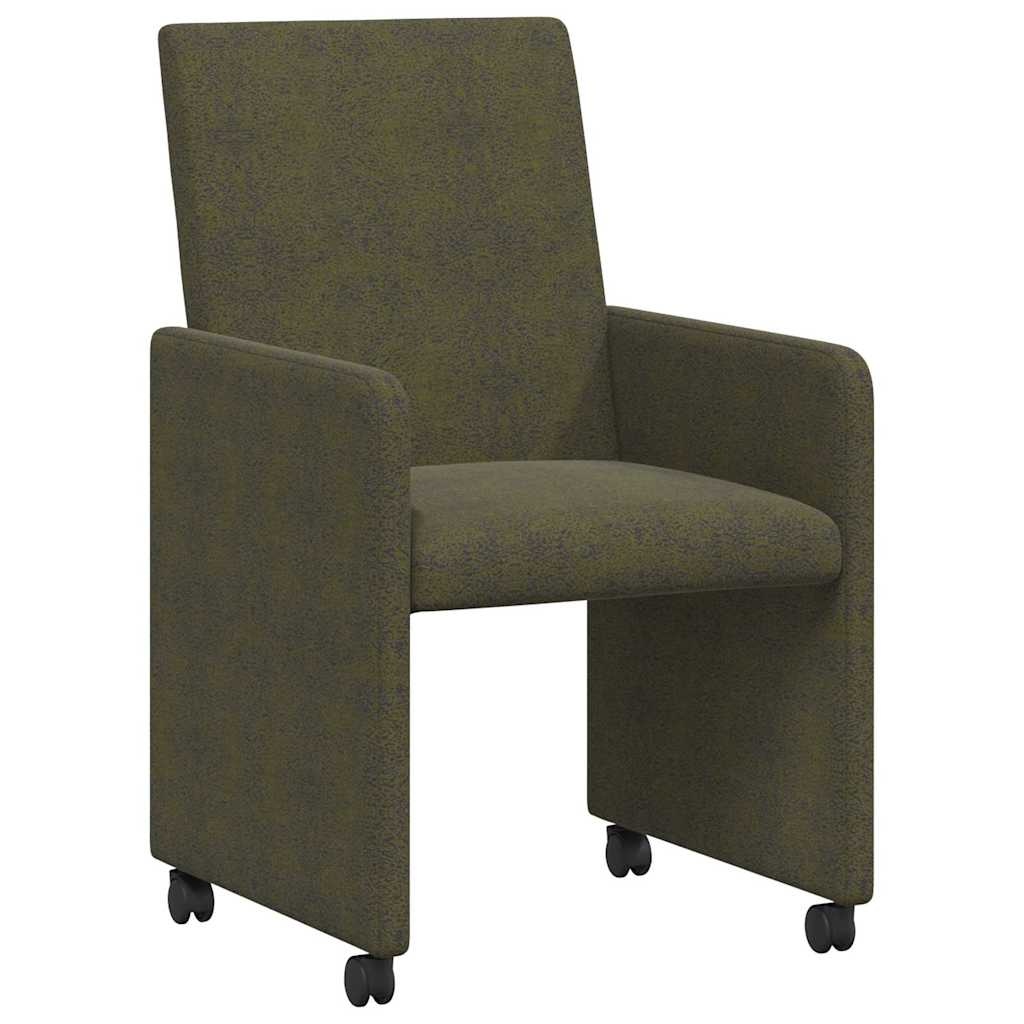 VidaXL Eetstoelen 2 pcs Leger groen 57 x 66 x 94 cm Faux suede leer