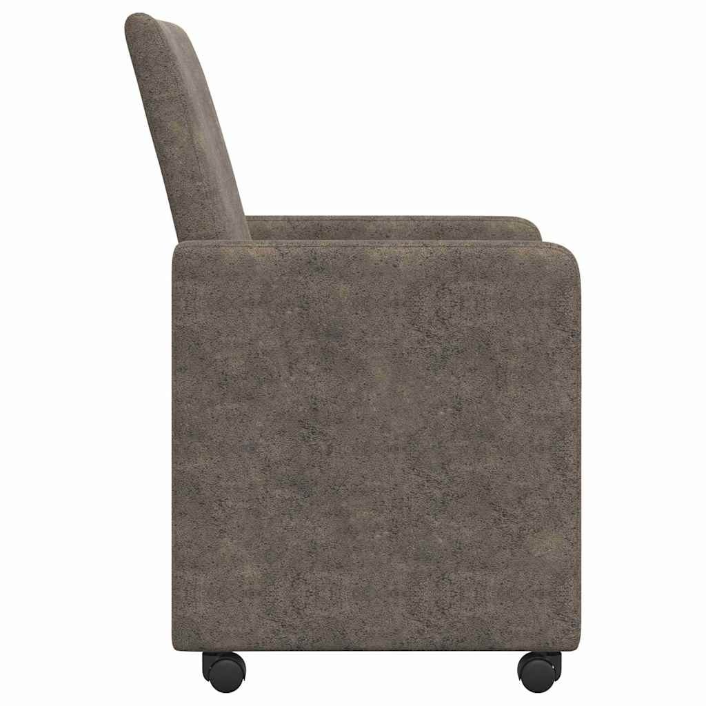 VidaXL Eetstoelen 2 pcs Donkergrijs 57 x 66 x 94 cm Faux suede leer