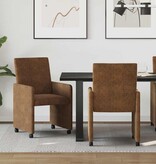 VidaXL Eetstoelen 2 pcs Bruin 57 x 66 x 94 cm Faux suede leer