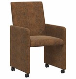 VidaXL Eetstoelen 2 pcs Bruin 57 x 66 x 94 cm Faux suede leer