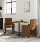 VidaXL Eetstoelen 2 pcs Bruin 57 x 66 x 94 cm Faux suede leer
