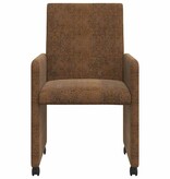 VidaXL Eetstoelen 2 pcs Bruin 57 x 66 x 94 cm Faux suede leer