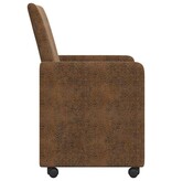 VidaXL Eetstoelen 2 pcs Bruin 57 x 66 x 94 cm Faux suede leer