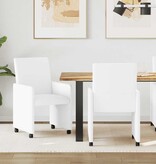 VidaXL Eetstoelen met wielen 2 pcs Wit 57 x 66 x 94 cm Kunstleer