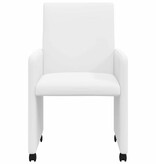 VidaXL Eetstoelen met wielen 2 pcs Wit 57 x 66 x 94 cm Kunstleer