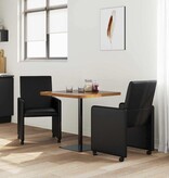 VidaXL Eetstoelen met wielen 2 pcs Zwart 57 x 66 x 94 cm Kunstleer