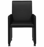 VidaXL Eetstoelen met wielen 2 pcs Zwart 57 x 66 x 94 cm Kunstleer