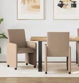 VidaXL Eetstoelen 2 pcs Cappuccino 57 x 66 x 94 cm Kunstleer