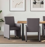 VidaXL Eetstoelen met wielen 2 pcs Grijs 57 x 66 x 94 cm Kunstleer