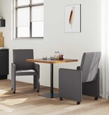 VidaXL Eetstoelen met wielen 2 pcs Grijs 57 x 66 x 94 cm Kunstleer