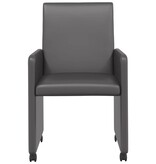 VidaXL Eetstoelen met wielen 2 pcs Grijs 57 x 66 x 94 cm Kunstleer