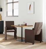 VidaXL Eetstoelen met wielen 2 pcs Bruin 57 x 66 x 94 cm Kunstleer