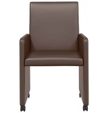 VidaXL Eetstoelen met wielen 2 pcs Bruin 57 x 66 x 94 cm Kunstleer