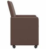 VidaXL Eetstoelen met wielen 2 pcs Bruin 57 x 66 x 94 cm Kunstleer