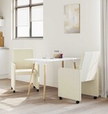 VidaXL Eetstoelen met wielen 2 pcs Crème 57 x 66 x 94 cm Kunstleer