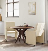 VidaXL Eetstoelen met wielen 2 pcs Crème 57 x 66 x 94 cm Stof