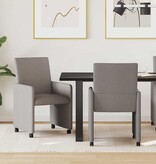 VidaXL Eetstoelen met wielen 2 pcs Taupe 57 x 66 x 94 cm Stof