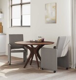 VidaXL Eetstoelen met wielen 2 pcs Taupe 57 x 66 x 94 cm Stof