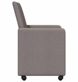 VidaXL Eetstoelen met wielen 2 pcs Taupe 57 x 66 x 94 cm Stof