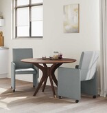 VidaXL Eetstoelen met wielen 2 pcs Lichtgrijs 57 x 66 x 94 cm Stof