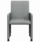 VidaXL Eetstoelen met wielen 2 pcs Lichtgrijs 57 x 66 x 94 cm Stof