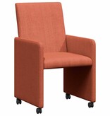 VidaXL Eetstoelen 2 pcs Rood-oranje 57 x 66 x 94 cm Katoenen stof