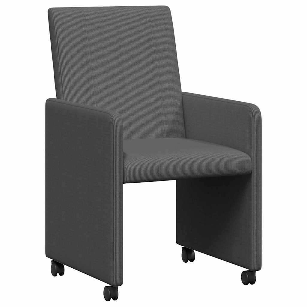 VidaXL Eetstoelen 2 pcs Donkergrijs 57 x 66 x 94 cm Katoenen stof