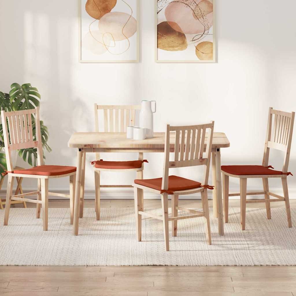 VidaXL Zitkussens 4 pcs Rood-oranje 40 x 40 x 3 cm Katoen Stof