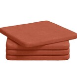 VidaXL Zitkussens 4 pcs Rood-oranje 40 x 40 x 3 cm Katoen Stof