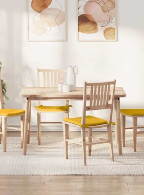 VidaXL Zitkussens 4 pcs Lichtgeel 40 x 40 x 3 cm Katoen Stof