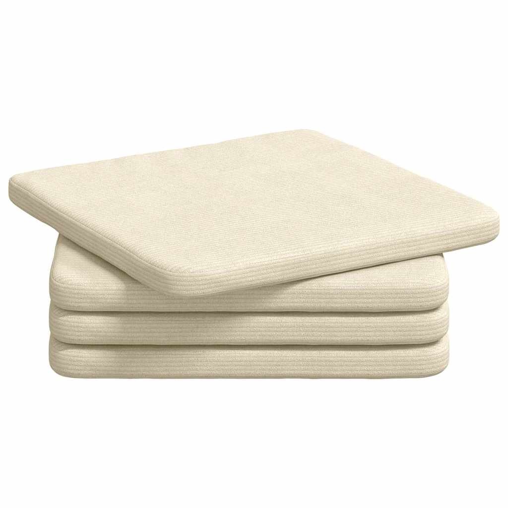 VidaXL Zitkussens 4 pcs Crème 40 x 40 x 3 cm Katoen Stof
