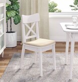 VidaXL Zitkussens 4 pcs Crème 40 x 40 x 3 cm Katoen Stof