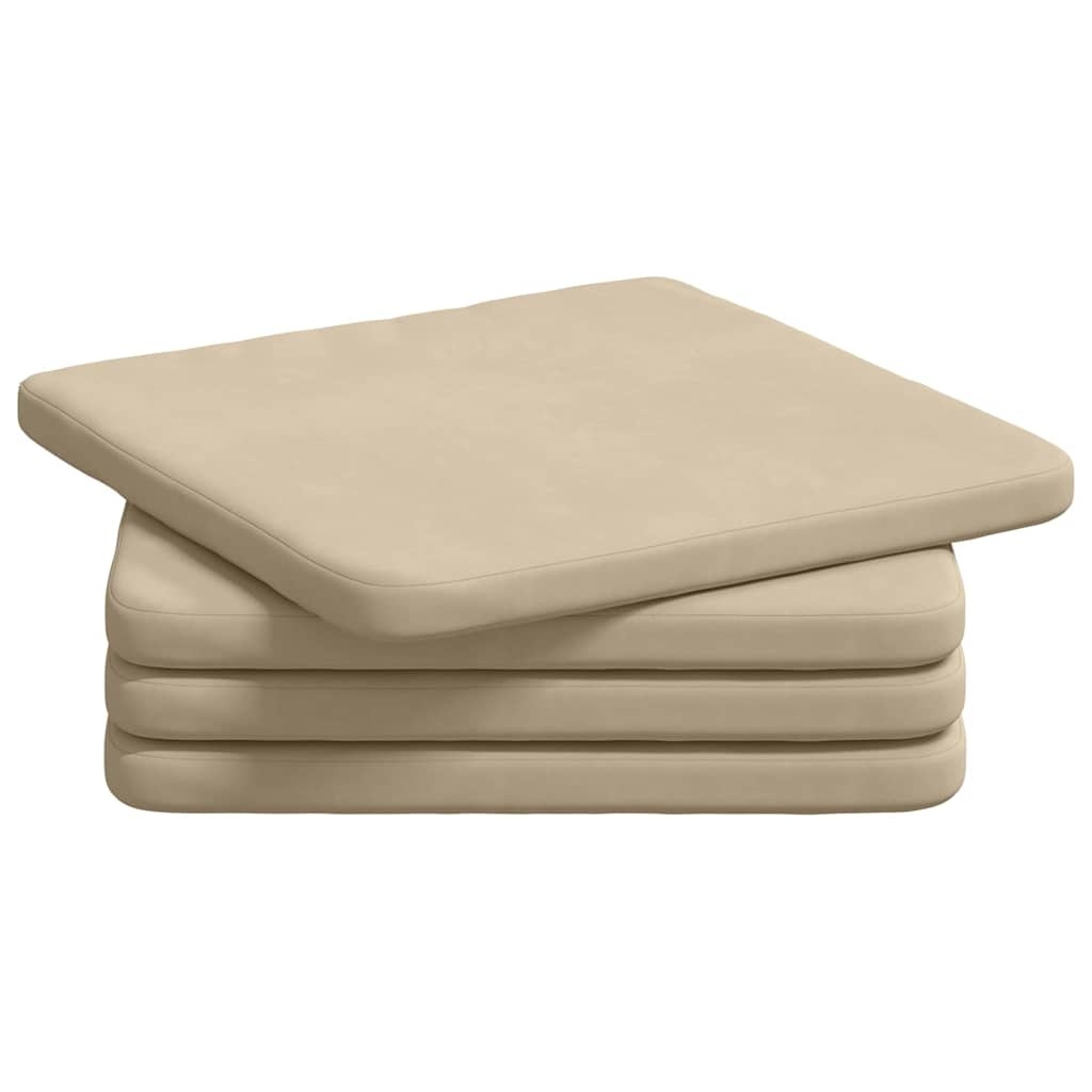 VidaXL Zitkussens 4 pcs Crème 40 x 40 x 3 cm Microvezel Stof