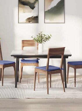 VidaXL Zitkussens 4 pcs Jeans Blauw 40 x 40 x 3 cm Stof