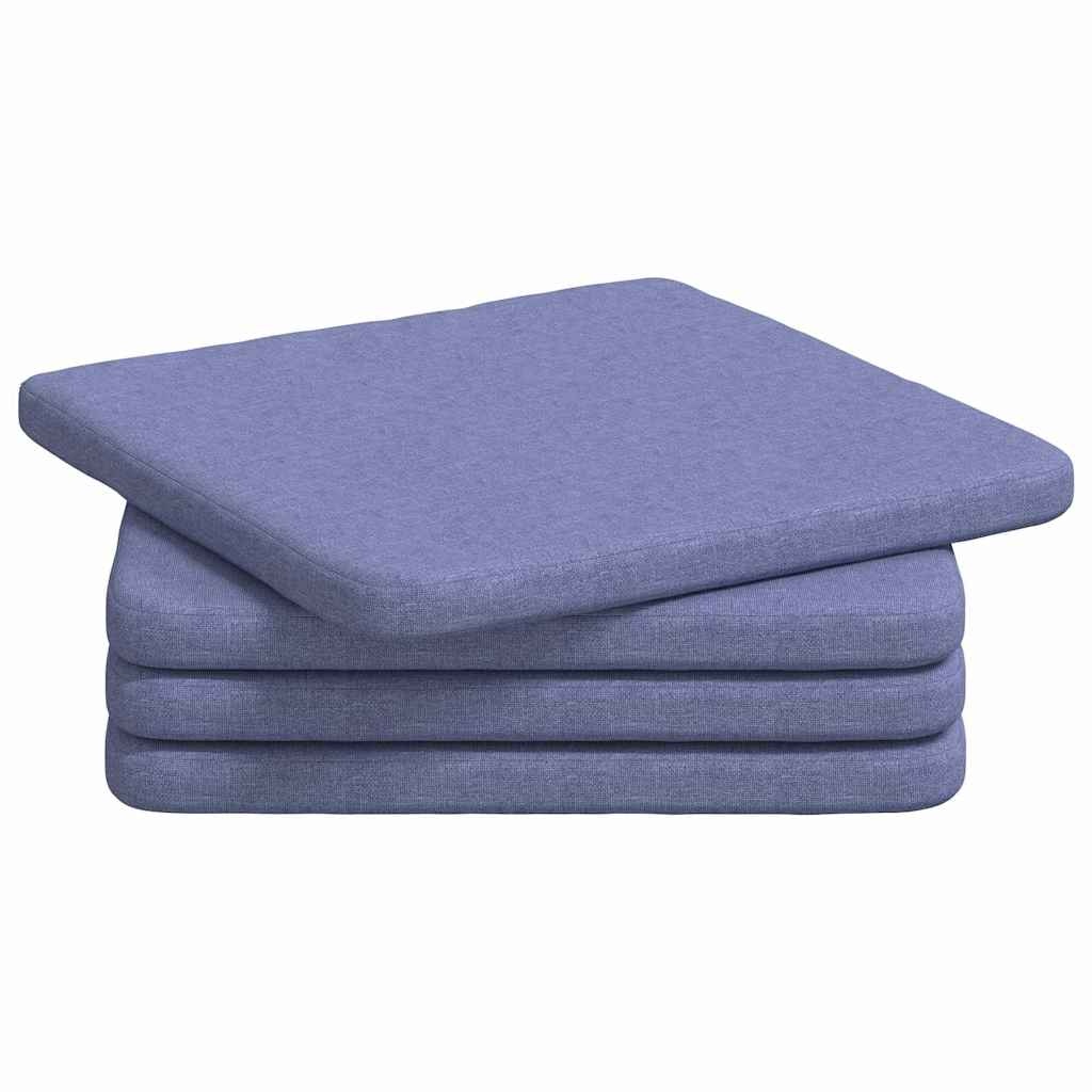 VidaXL Zitkussens 4 pcs Jeans Blauw 40 x 40 x 3 cm Stof