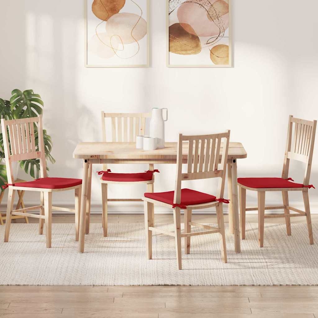 VidaXL Zitkussens 4 pcs Rood 40 x 40 x 3 cm Stof