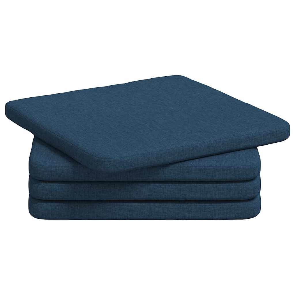 VidaXL Zitkussens 4 pcs Blauw 40 x 40 x 3 cm Stof