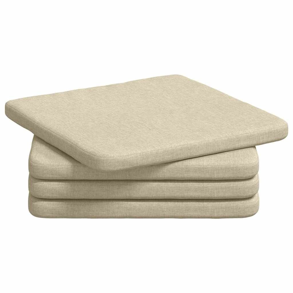 VidaXL Zitkussens 4 pcs Crème 40 x 40 x 3 cm Stof