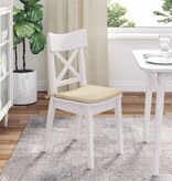 VidaXL Zitkussens 4 pcs Crème 40 x 40 x 3 cm Stof