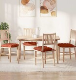 VidaXL Zitkussens 4 pcs Rood-oranje 40 x 40 x 6 cm Katoen Stof