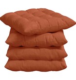 VidaXL Zitkussens 4 pcs Rood-oranje 40 x 40 x 6 cm Katoen Stof