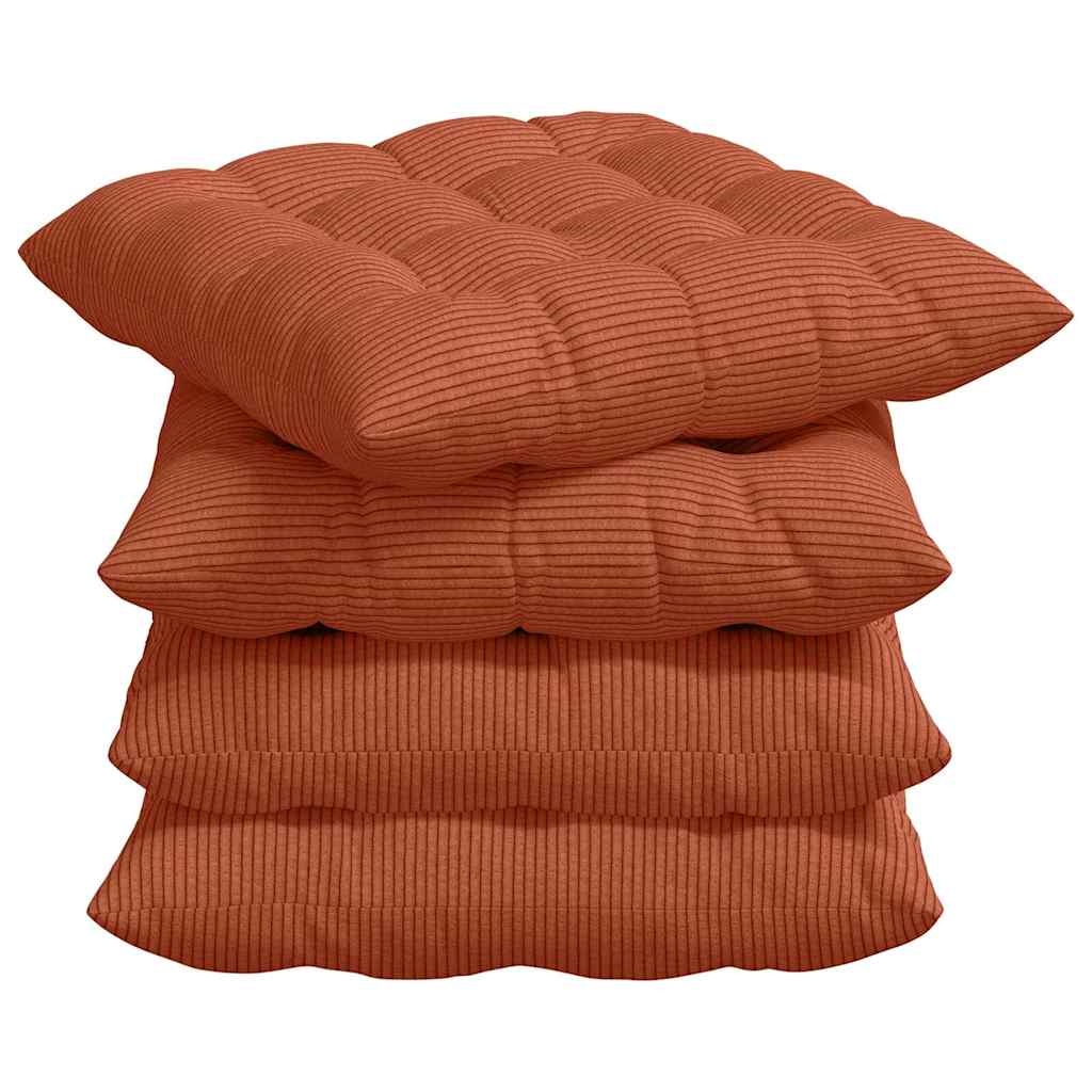 VidaXL Zitkussens 4 pcs Rood-oranje 40 x 40 x 6 cm Katoen Stof