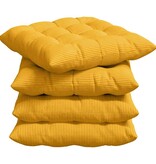 VidaXL Zitkussens 4 pcs Lichtgeel 40 x 40 x 6 cm Katoen Stof