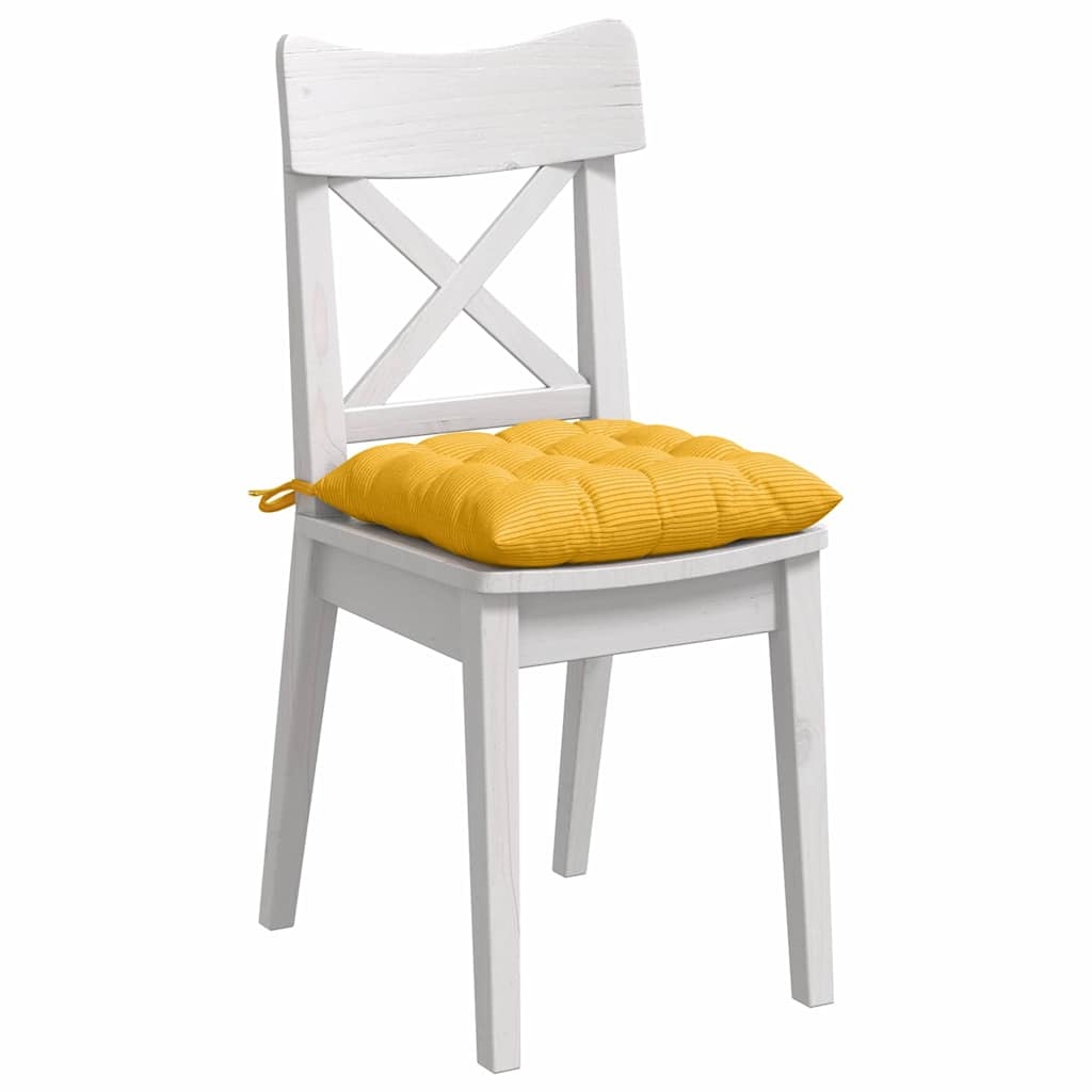 VidaXL Zitkussens 4 pcs Lichtgeel 40 x 40 x 6 cm Katoen Stof