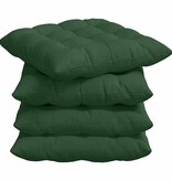 VidaXL Zitkussens 4 pcs Donkergroen 40 x 40 x 6 cm Katoen Stof